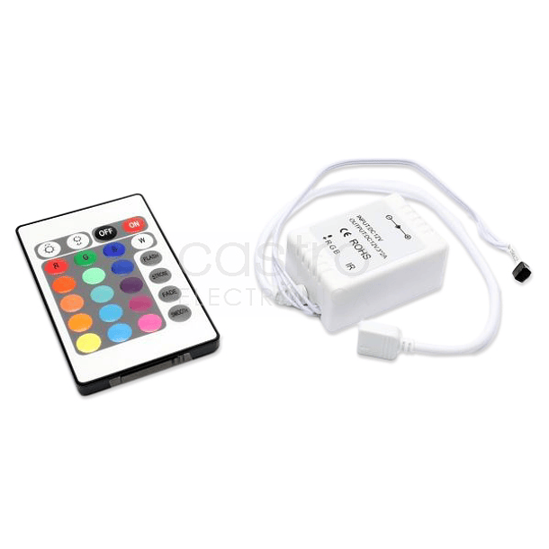 Controlador de Fita de LEDs RGB (72W) c/ Comando à Distância 