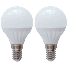 Pack 2x Lampadas LED Opalina 220V E14 4W Branco 4000K 260Lm