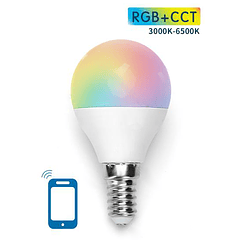 Lampada Smart LED Inteligente E14 G45 Wi-Fi 220V 7W RGB + Branco 3000K ~ 6500K