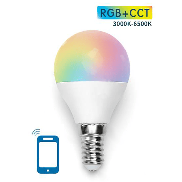 Lampada Smart LED Inteligente E14 G45 Wi-Fi 220V 7W RGB + Branco 3000K ~ 6500K 1