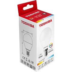 Lâmpada LED E14 G45 7W 4000K 806Lm - TOSHIBA