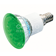 Lampada 24 LEDs 220V E14 1,8W Verde