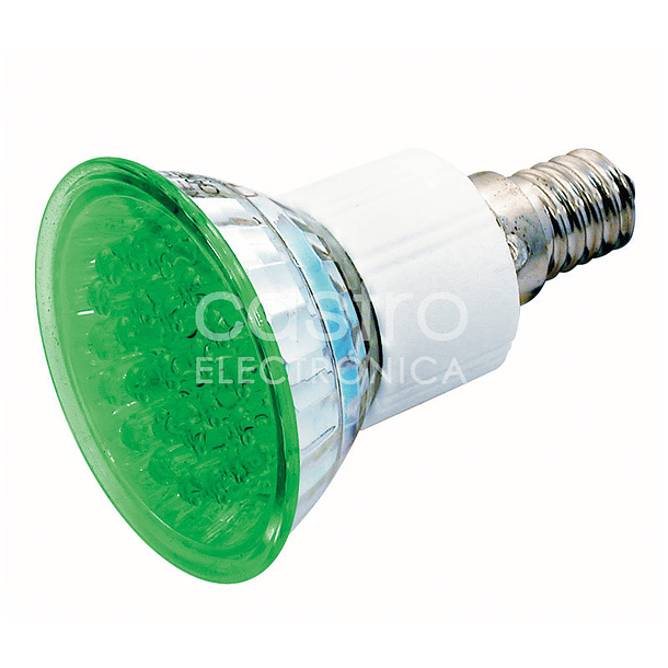 Lampada 24 LEDs 220V E14 1,8W Verde 
