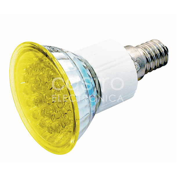 Lampada 24 LEDs 220V E14 1,8W Amarelo 