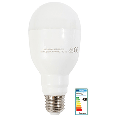 Lampada LED Emergência/Bateria E27 220V 7W Branco Q. 3000K 650Lm