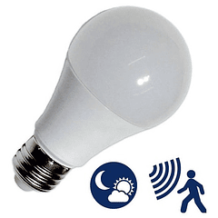 Lampada LED 220V E27 9W Branco F. 6000K 950Lm c/ Sensor Crepuscular + Presença - GSC