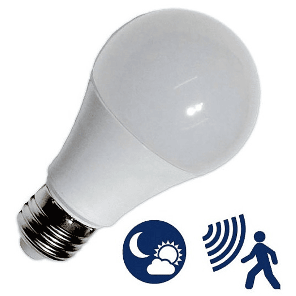 Lampada LED 220V E27 9W Branco F. 6000K 950Lm c/ Sensor Crepuscular + Presença - GSC 