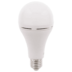 Lampada LED E27 A60 220V 7W Branco 4000K 350Lm c/ Bateria Incorporada Li-ion 18650 1200mAh