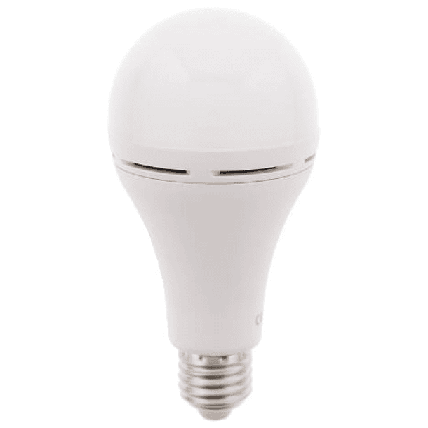 Lampada LED E27 A60 220V 7W Branco 4000K 350Lm c/ Bateria Incorporada Li-ion 18650 1200mAh 1