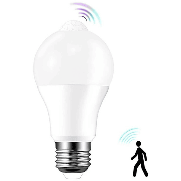 Lampada LED E27 A60 220V 12W Branco F. 6000K 1240Lm c/ Sensor Movimento PIR 