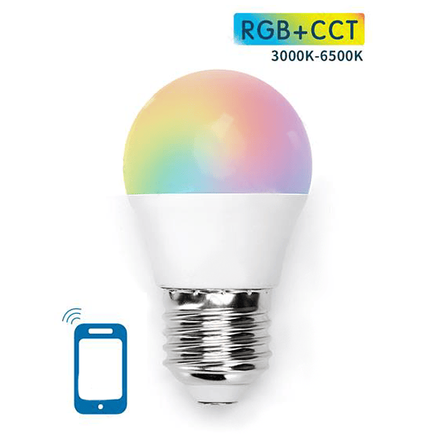 Lampada Smart LED Inteligente E27 G45 Wi-Fi 220V 7W RGB + Branco 3000K ~ 6500K 1