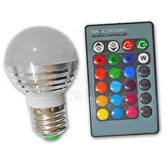 Lampada LED G45 220V E27 RGB 3W c/ Comando