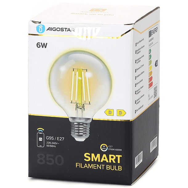 Lâmpada LED Inteligente E27 G95 Filamento Smart Wi-Fi 220V 6W 2700K ~ 6500K 850Lm (Transparente) 3