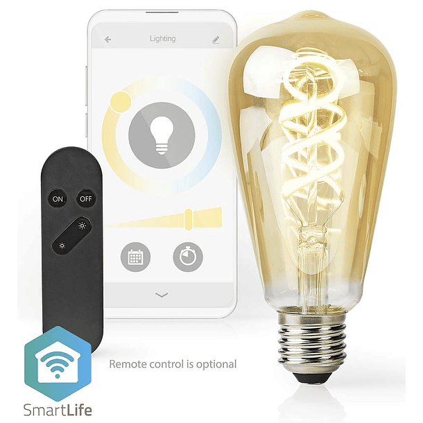 Lâmpada LED Filamento Inteligente SmartLife Wi-Fi E27 ST64 1800K~3000K 4,9W 360Lm - NEDIS 4