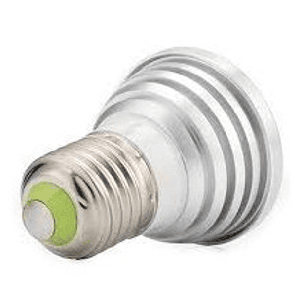 Lampada LED Aluminio Fôsca 220V E27 1x3W RGB 60º c/ Comando 3