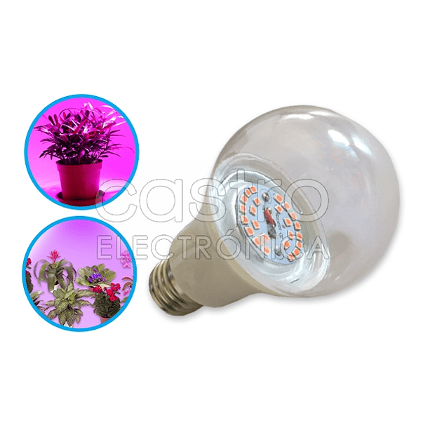 Lampada LED E27 220V 12W p/ Crescimento Plantas e Flores 