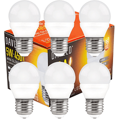 Pack 6x Lampadas LED 220V E27 5W Branco Q. 3000K 450Lm