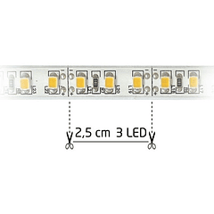 Fita 600 LEDs SMD2835 Flexivel IP65 Branco Frio 12V - 5 mts