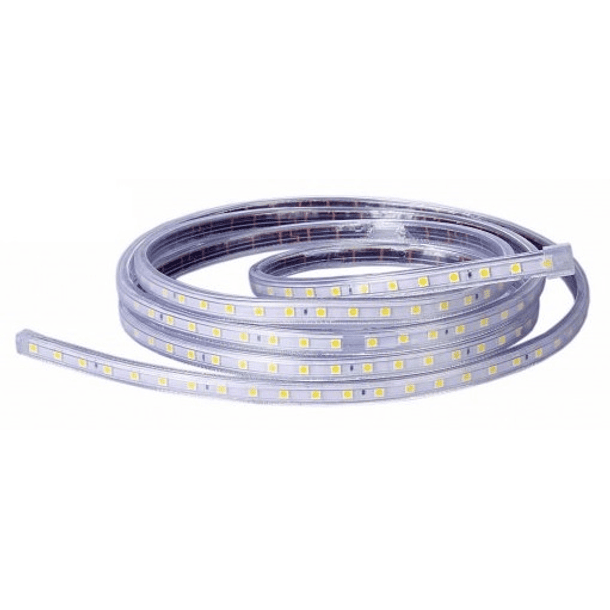 Fita 60 LEDs SMD5050 Flexivel IP65 Branco Quente 3000K 220V 1050Lm (metro) 