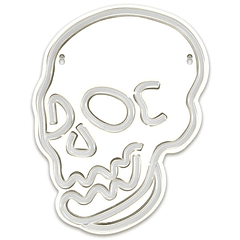 Luz Decorativa LED Neon Branco em Forma de Caveira - FOREVER