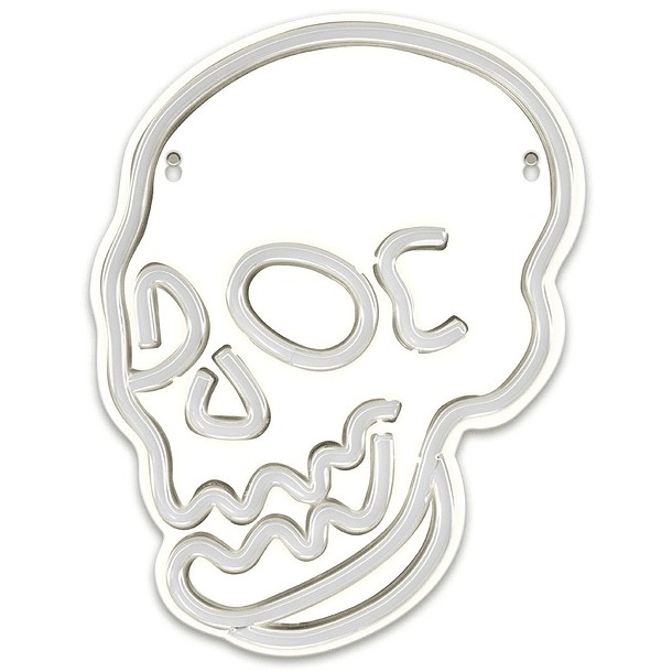 Luz Decorativa LED Neon Branco em Forma de Caveira - FOREVER 