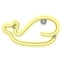 Luz Decorativa LED Neon Branco Quente em Forma de Baleia - FOREVER