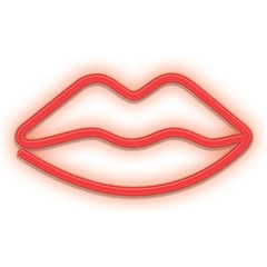Luz Decorativa LED Neon Vermelho em Forma de Lábios - FOREVER
