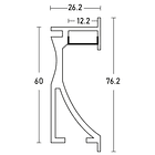 Perfil Embutir em Parede Pladur c/ Difusor Opaco p/ Fita de LEDs - 2 mts 2
