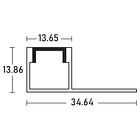 Perfil Embutir em Pladur c/ Difusor Opaco p/ Fita de LEDs (Embutida ao Canto) - 2 mts 2