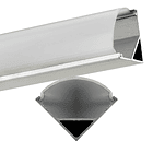 Perfil Alumínio c/ Difusor Opaco p/ Fita de LEDs - 2 mts 1