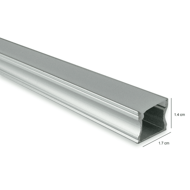 Perfil Alumínio c/ Difusor Opaco p/ Fita de LEDs - 3 mts 2