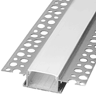 Perfil Embutir em Pladur c/ Difusor Opaco p/ Fita de LEDs (Frente Embutida) - 2 mts 1