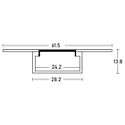 Perfil Embutir em Pladur c/ Difusor Opaco p/ Fita de LEDs (Frente Embutida) - 2 mts 2
