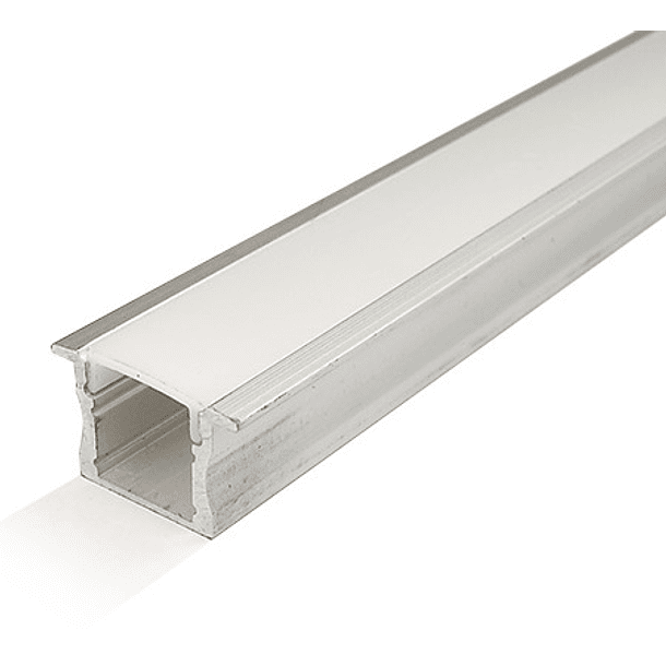 Perfil Alumínio c/ Difusor Opaco p/ Fita de LEDs - 2 mts 1