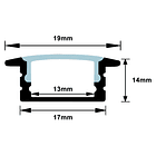 Perfil Alumínio c/ Difusor Opaco p/ Fita de LEDs - 2 mts 2
