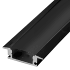 Perfil Alumínio em Preto c/ Difusor Preto Opaco p/ Fita de LEDs - 2 mts 1