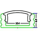 Perfil Alumínio c/ Difusor Opaco p/ Fita de LEDs - 2 mts 2