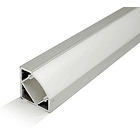 Perfil Alumínio c/ Difusor Opaco p/ Fita de LEDs - 2 mts 1