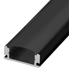Perfil Alumínio em Preto c/ Difusor Preto Opaco p/ Fita de LEDs - 2 mts 1