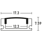 Perfil Alumínio em Preto c/ Difusor Preto Opaco p/ Fita de LEDs - 2 mts 2