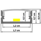 Perfil Alumínio c/ Difusor Transparente p/ Fita de LEDs - 2 mts 2