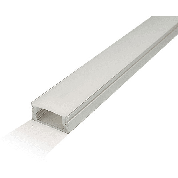 Perfil Alumínio c/ Difusor Opaco p/ Fita de LEDs - 2 mts 1