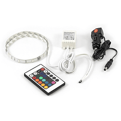 Pack Fita 30 LEDs IP65 RGB (1 metro) 12/24V + Controlador + Cabo Alimentação Isqueiro - ALL Ride