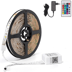 Pack Fita LEDs Inteligente Smart RGB+W Wi-Fi 12V (5 mts) + Controlador + Fonte Alimentação