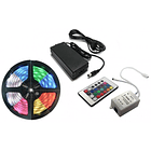 Pack Fita 300 LEDs SMD5050 14,4W/m IP65 RGB (5 mts) 12V + Controlador + Fonte Alimentação 1