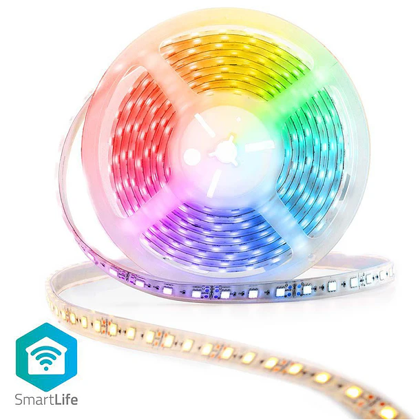 Fita de LEDs Inteligente IP65 RGB+W SmartLife Wi-Fi (5 mts) - NEDIS 1
