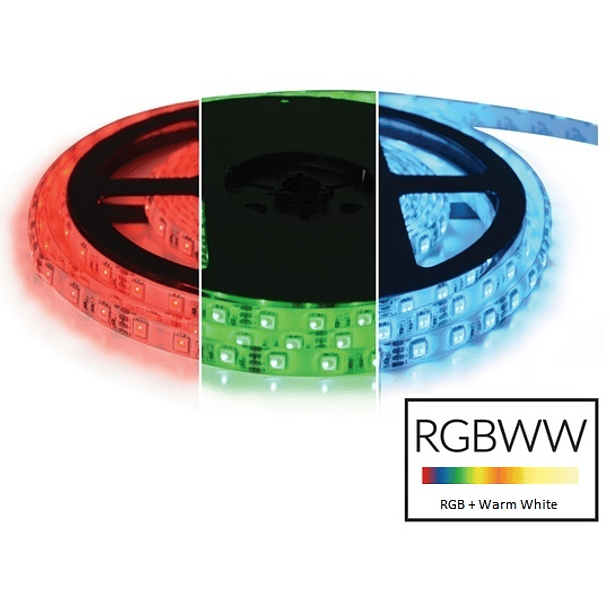 Fita 300 LEDs SMD5050 Flexivel IP65 RGB+WW 12V (5 mts) 