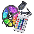 Pack Fita LEDs IP65 RGB (5 mts) 12V + Fonte Alimentação c/ Comando 1