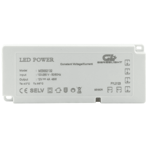 Transformador Electrónico p/ LEDs 12V 48W 3
