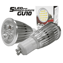 Lampada 5 LEDs SMD 5050 5W GU10 Branco Quente 220V